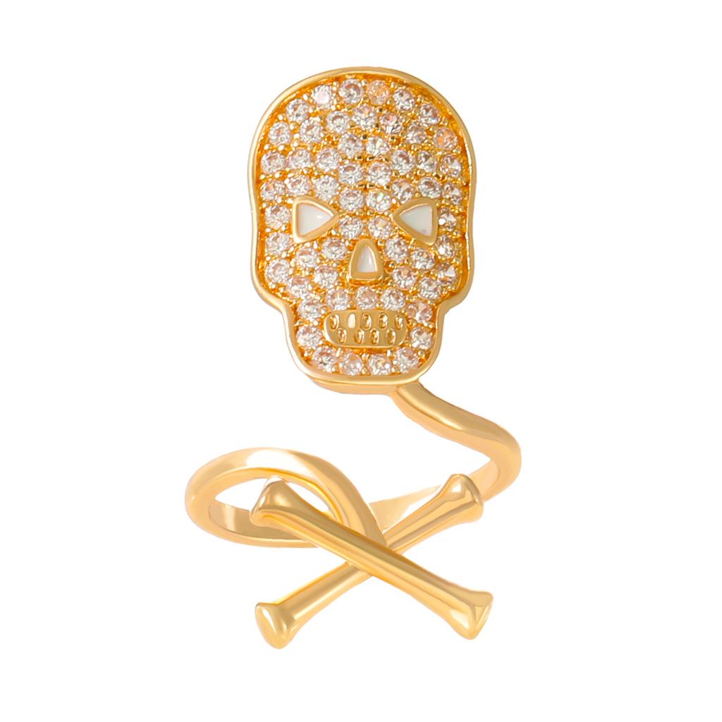 Niche Creative Zircon Oval Alloy Nail Ring For Women Micro-Inlaid Exquisite Personality Trend Jewelry