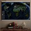 Decorative Hanging Picture The World Map of Earth At Night Map for Home/Office/Living Room Wall Decor Crafts Painting
