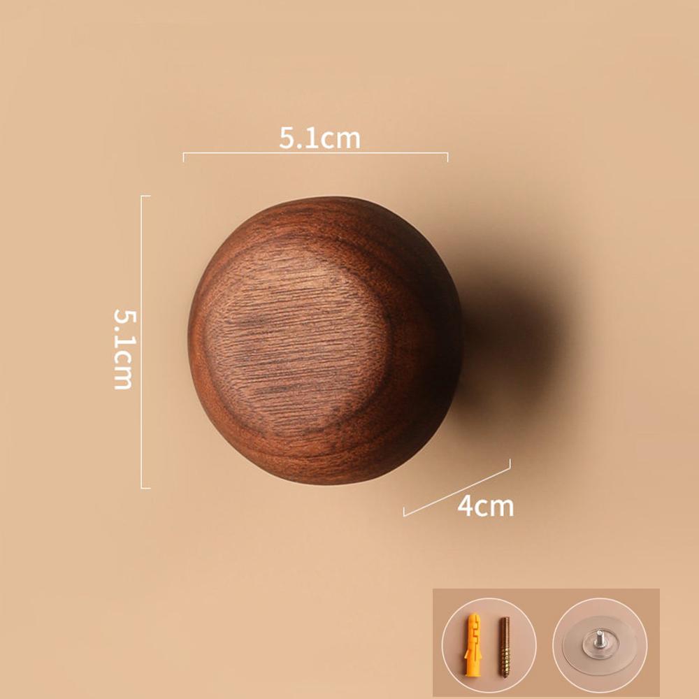 Pebble Shaped Wall Mounted Coat Hook Natural Wooden Clothes Hanger Key Hat Scarf Handbag Hook Decor Bathroom Rack Storage Hanger