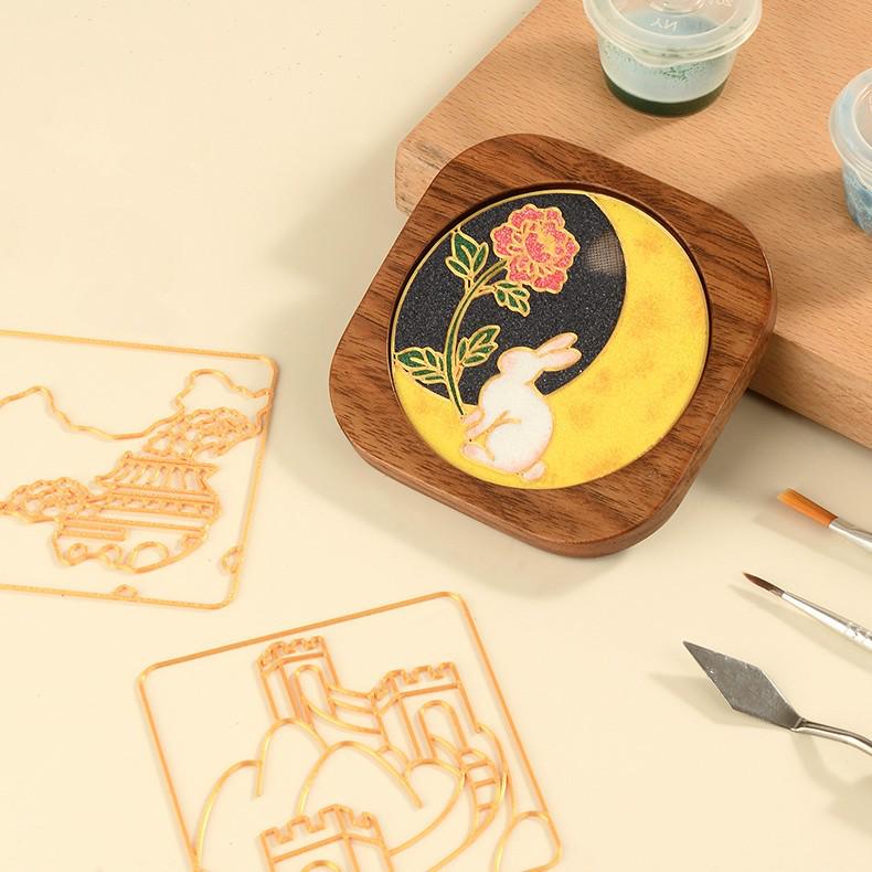 Набор для изготовления подставок в технике перегородчатой эмали: Цзинтайлань без волочения проволоки, в китайском стиле, командное мероприятие ручной работы