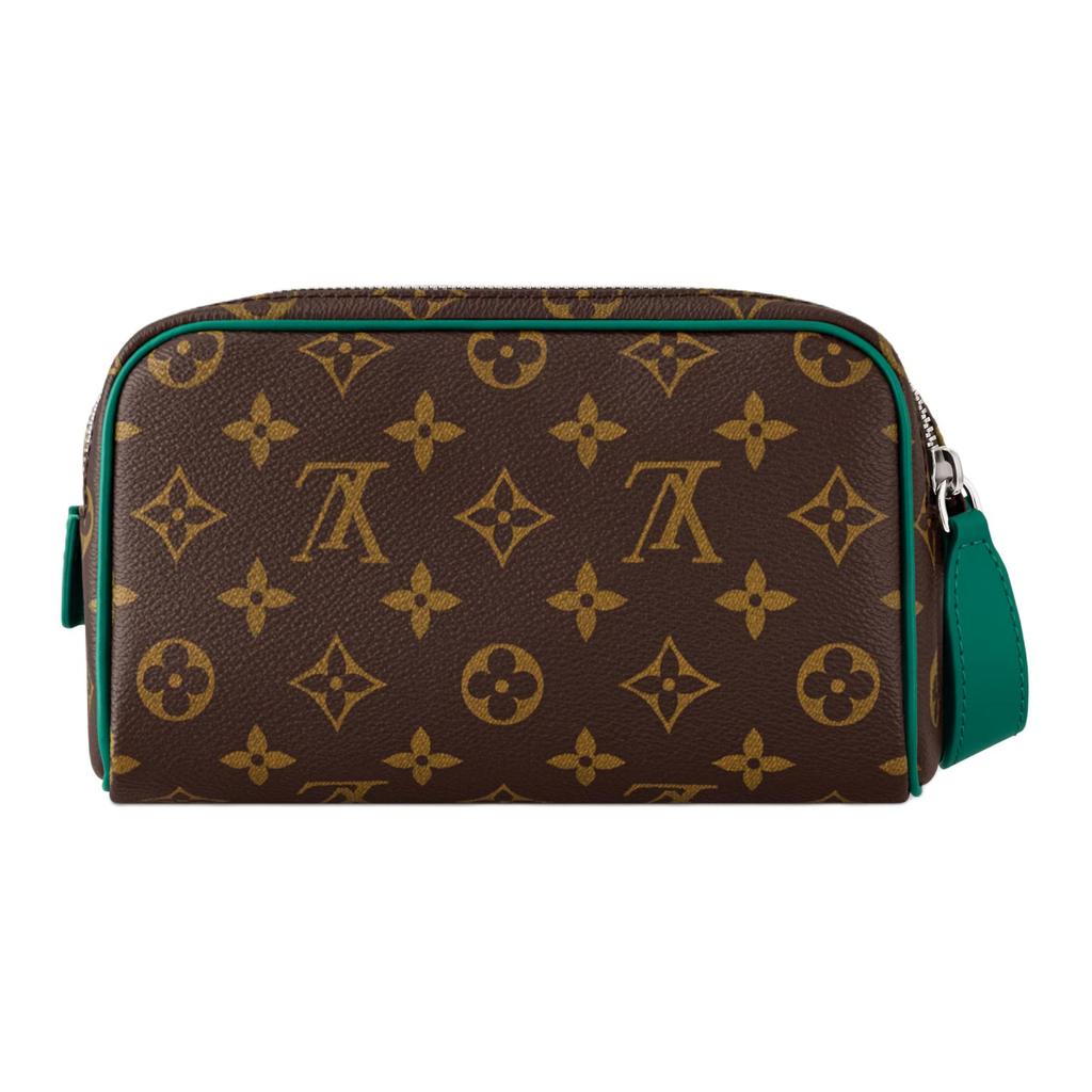 Louis Vuitton Косметичка Classic Logo Print с двойной молнией Дорожная мини-косметичка Унисекс Коричневая M14911