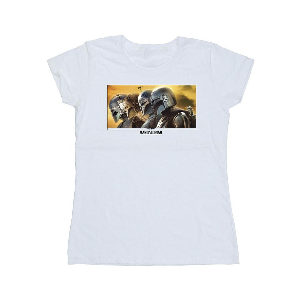 Star Wars Womens/Ladies The Mandalorian Painted Group Cotton T-Shirt