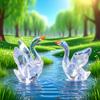 4 шт. Мини-фигурка лебедя, Миниатюрный прозрачный лебедь из смолы, Украшение-животное для сказочного сада, Моховой пейзаж, Аксессуары для поделок DIY-террариума