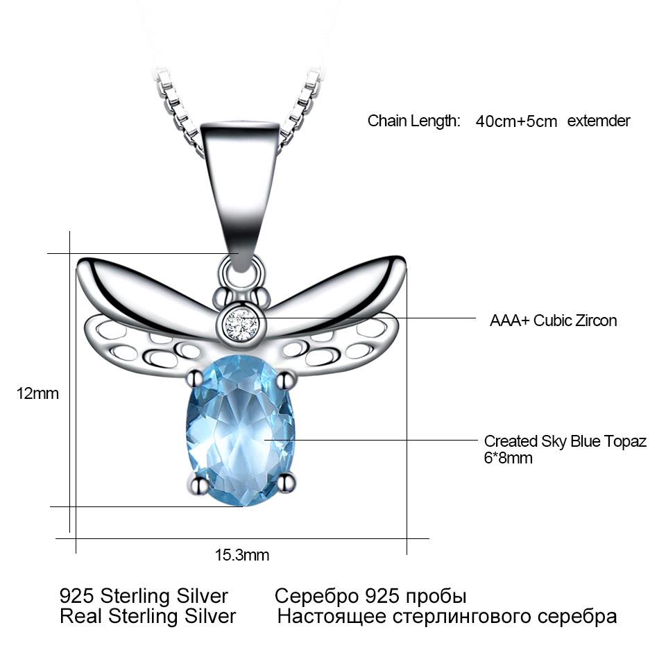 Umcho Sky Blue Topaz Pendants Necklaces Jewelry Lovely Honey Bee Design Pendant With Chain Fine Jewelry