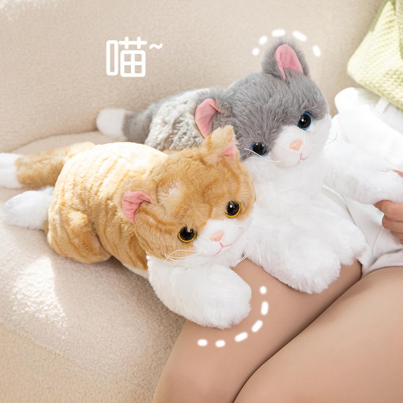 Имитация Кошка Игрушка Кукла Милый Котенок Плюшевая Кукла Дети Оранжевый Кот Компаньон Подушка