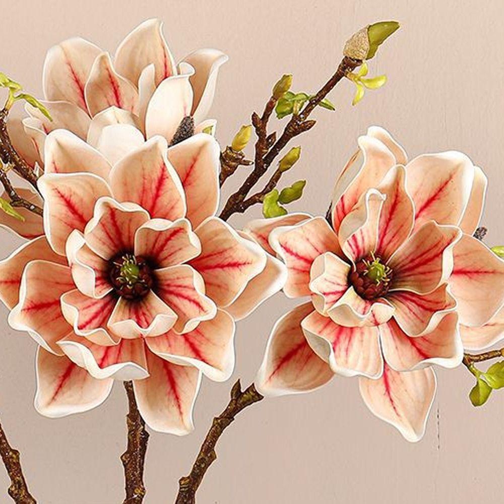 Искусственная ветка магнолии, Искусственные цветы орхидеи с эффектом реального прикосновения, Декор для сада на открытом воздухе