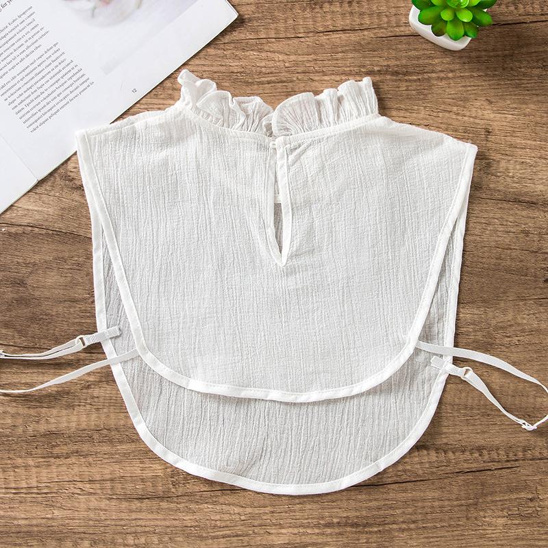 Stand Fake Collar Blouse Cotton Detachable Shirt Collar False Collar Woman Lapel Blouse Top Tie for Women Decor