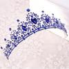 Kmvexo Vintage Ab Blue Gold Crystal Bridal Tiaras Brides Heart Drop Hairbands Crowns Wedding Hair Accessories Выпускные украшения Подарки