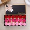 18pcs Soap Rose Romantic Scented Bath Soap Flowers Home Decor Fake Flower Wedding Pink Petal Valentine's Day Christmas Gift Box