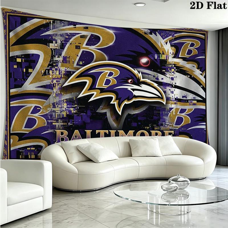 Baltimore Ravens Wall Tapestry Aesthetic Wall Hanging Printed Fabric Blanket Decorative Tapestries for Bedroom Living Room Home Decor