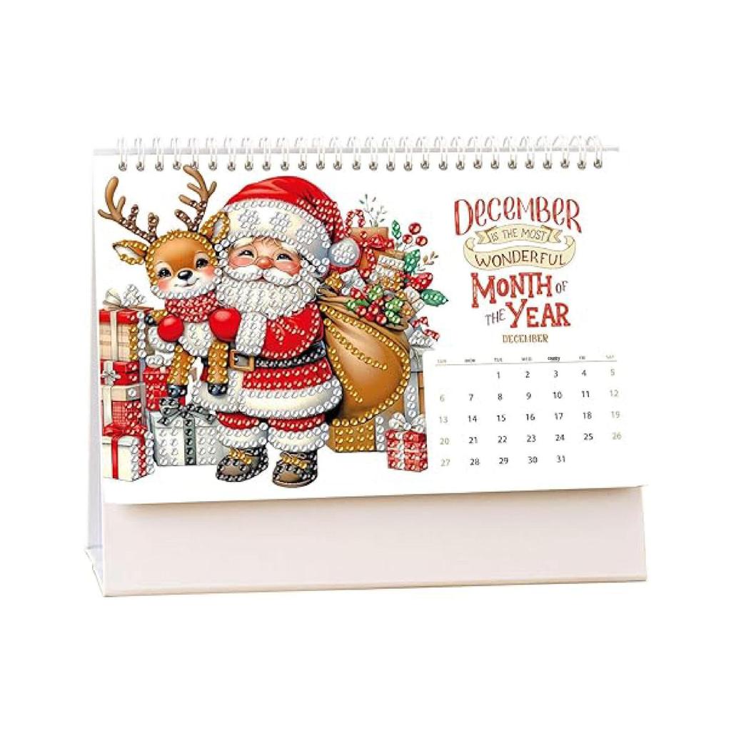 2026 DIY Diamond Painting 13-Page Desk Calendar with Cartoon Designs