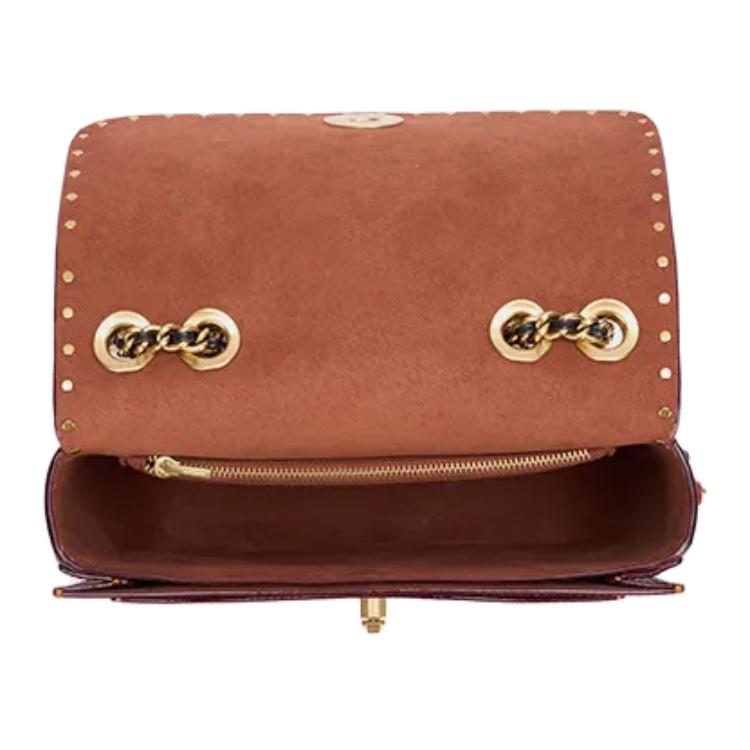 Coach Madison 24 Camellia Logo Turnlock Shoulder Bag Women Shoulder Bag Embroidered-Red Black CW454-B4WG4