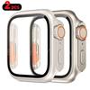 2PCS Tempered Glass+Cover For Watch case 44mm 45mm Bumper Screen Protector Change to Ultra IWatch Series 9 8 7 SE 6 5 4