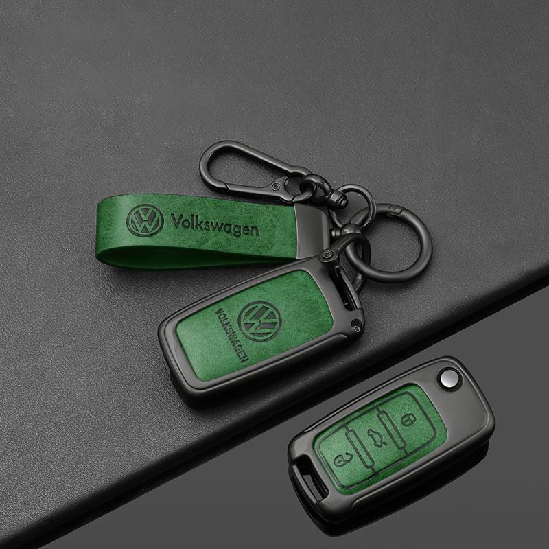 For VOLKSWAGEN Alloy Leather Car Remote Key Case Cover for VW Volkswagen Polo Tiguan Passat B5 B6 B7 Golf 4 5 6 MK6 Jetta Lavida