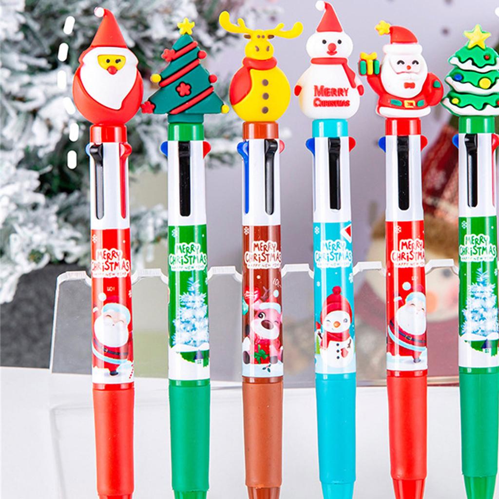 6x/набор 4 в 1 разноцветная шариковая ручка Рождественская шариковая ручка 0,5 мм ручка-челнок ручка для письма офис школьные принадлежности