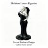 Gothic Skull Couple Resin Figurine, Eternal Kiss Statue Desktop Tabletop Decor