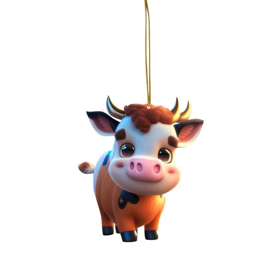 Christmas Cow Pendant Durable Acrylic Adorable Cow Ornament for Christmas Tree Decoration Party Favor