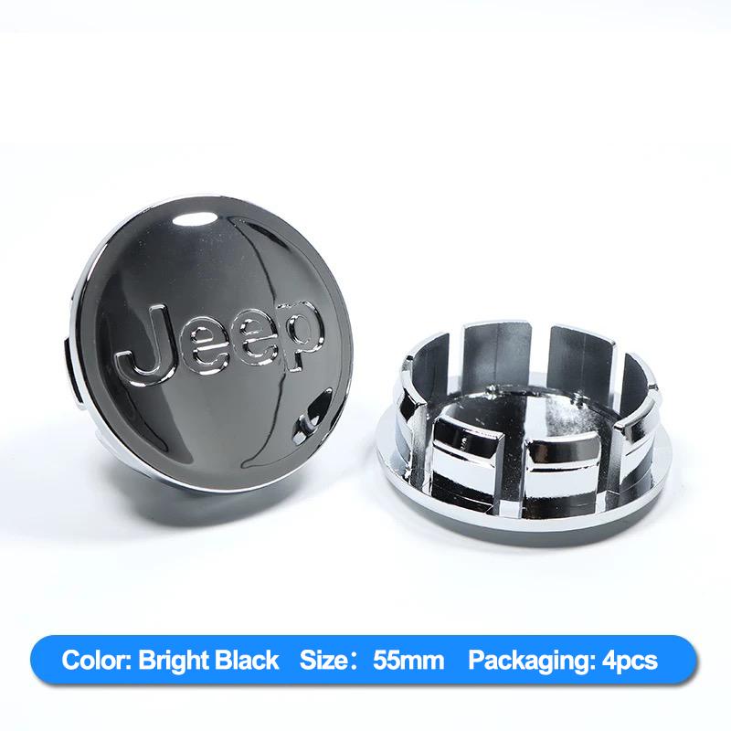4Pcs 56mm Car Wheel Center Cover Stickers Hub Cap Sticker For Jeep Wrangler Grand Cherokee Avenger Compass Wagoneer Gladiator JL PSLVW1