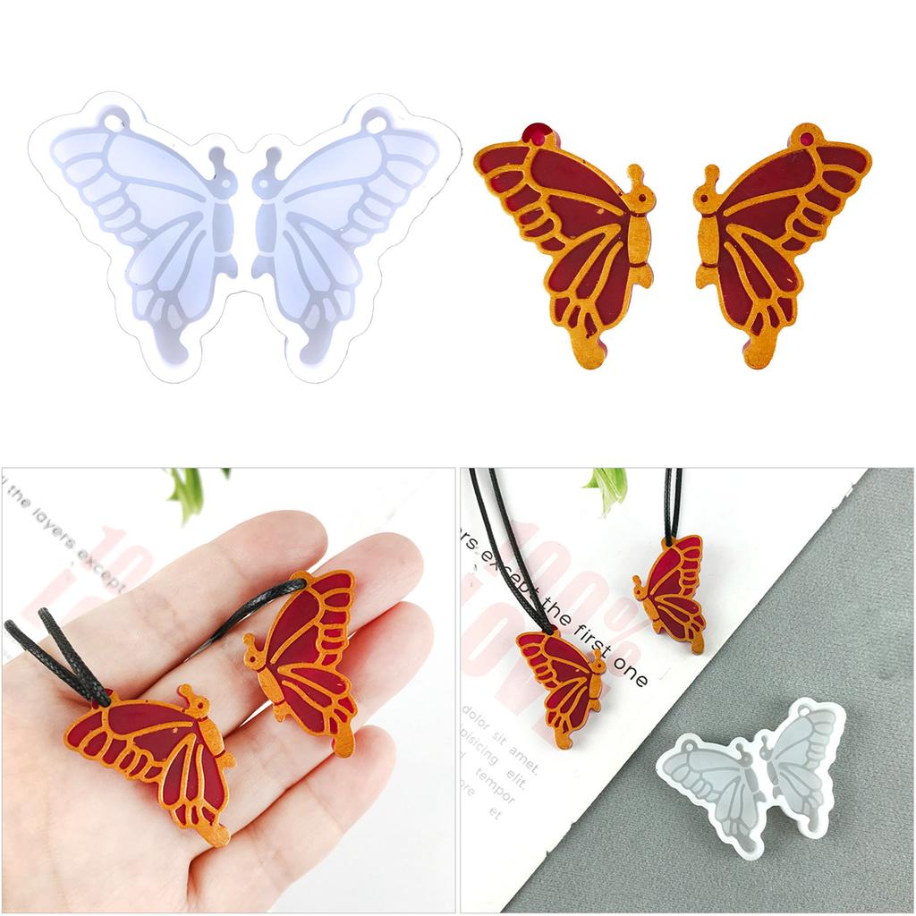 Keychain Silicone Mold Butterfly-Silicone Mold for Car Pendant Home Decors Crystal Epoxy Resin Mold Jewelry Making Mold