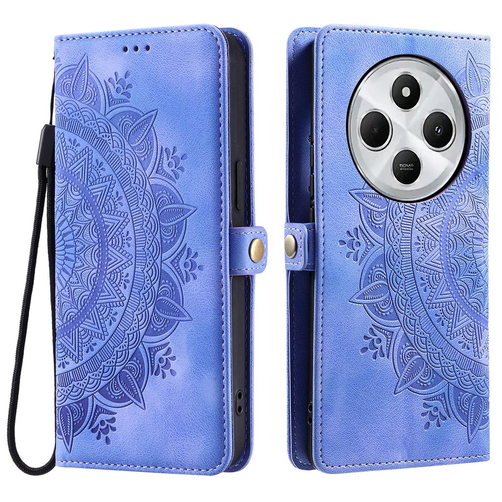 Style 016 For Xiaomi Poco C75 4G/Redmi 14R 5G/14C 4G Case Skin Feel Totem Imprinted Wallet Leather Phone Cover