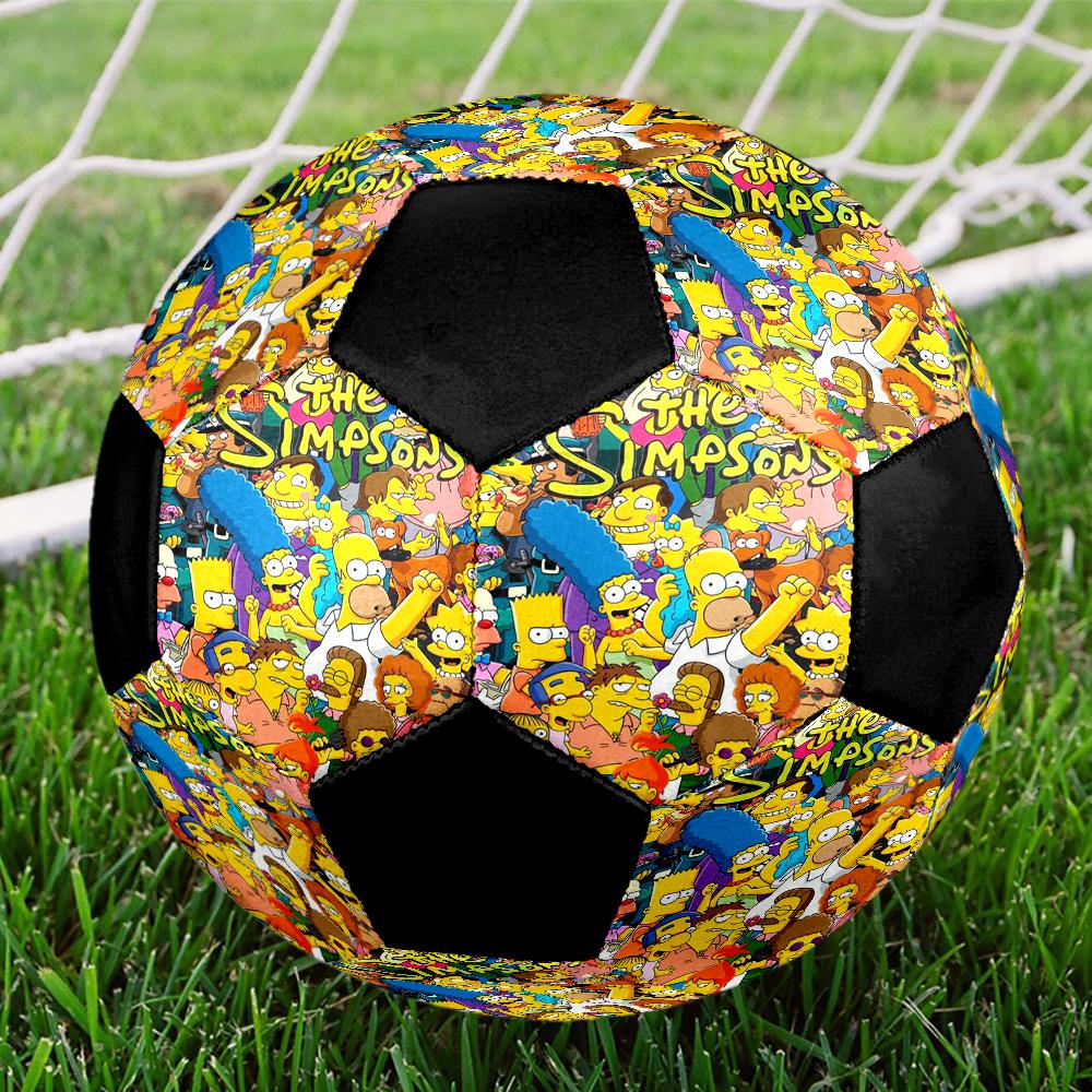 Simpsons Family Indoor Soccer Ball Colorful Machine Stitched PVC Size 5 Team Training Competition Ready Durable High-Bounce Cool Sports Gift