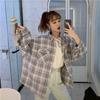 Клетчатые рубашки, женские рубашки с длинным рукавом, летняя солнцезащитная милая верхняя одежда, модные простые универсальные свободные студенческие блузки в корейском стиле, новинка
