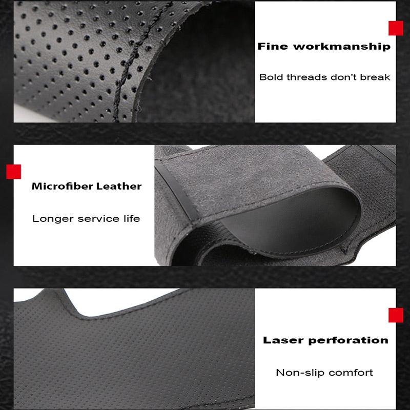 CSQK9 Microfibre Leather Car Steering Wheel Cover For Renault Clio 5 (V) Zoe Captur 2019-2020 Custom DIY Auto Steering Wheel Case
