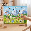 Interactive Learning Games Coloring Book with Animal Stickers, Rich Cartoon Patterns Coil Binding Creative Birthday Gifts for Kids Book, Educational