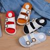 New Two-tone Double Buckle Strap Women Slides Non-slip Thick EVA Platform Casual Indoor Outdoor Slippers