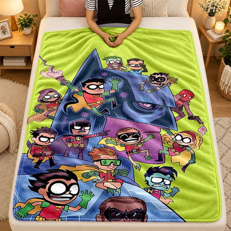 Фланелевое одеяло Teen Titans Go Теплое Мягкое Плед для Использования на Диване Кровати Гостиной