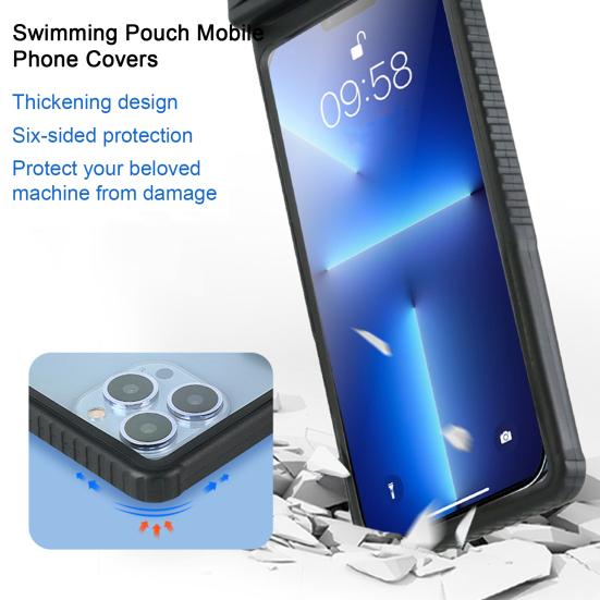 Phone Storage Bag Touchscreen Comfortable Grip Anti-scratch TPU Cell Phone Waterproof Case Swimming