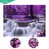 Diamond Painting Purple Waterfall Landscape Needlework Diamond Mosaic Cross Stitch Embroidery