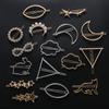 Ladies Headwear Metal Hairpins Woman Hair Accessories Moon Circle Hairgrip Triangle Hair Clip