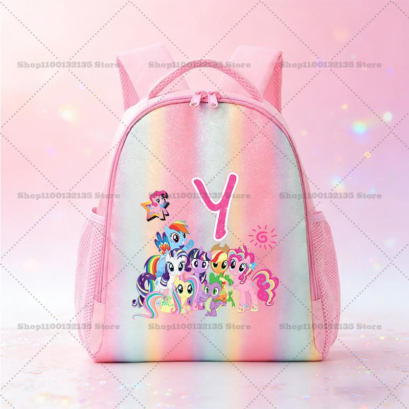 Школьный рюкзак My Little Pony Кавайный Аниме-рисунок Розовый рюкзак Начальная школа Детский сад Мультяшный Блестящий Рюкзак для книг Канцелярские принадлежности Подарки Удобный для детей
