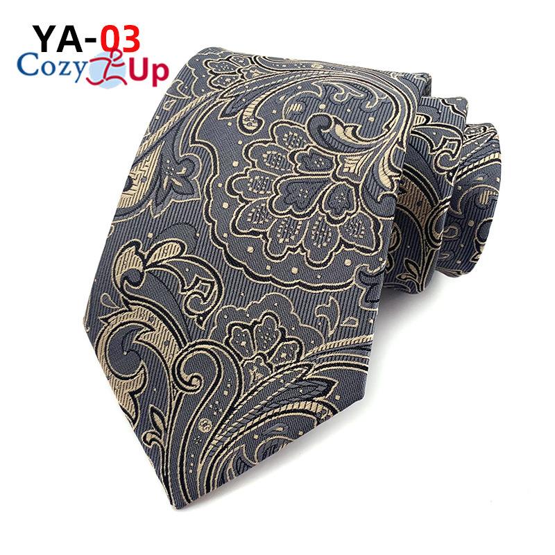 Cozy Up 3,15 дюйма(8 см) Модный полосатый мужской галстук с узором Пейсли в клетку с цветочным узором для свадьбы