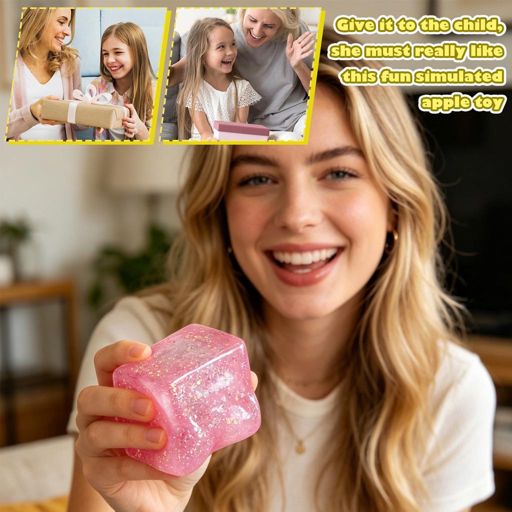 Сквиши-сенсорная игрушка-кубик, мягкая формованная игрушка для снятия стресса с эффектом блесток для детей и взрослых, прочный и легкий сенсорный предмет для игры