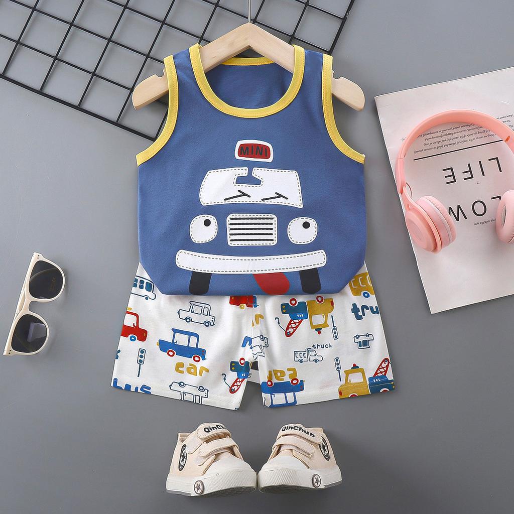 Children's Cotton Vest Set Summer Leisure Set for Boys and Girls