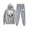 Fashion Autumn/Winter Anime Jujutsu Kaisen Harajuku Streetwear Men's Suit Fleece Hoodie + Trousers Thick Warm Sports Suit