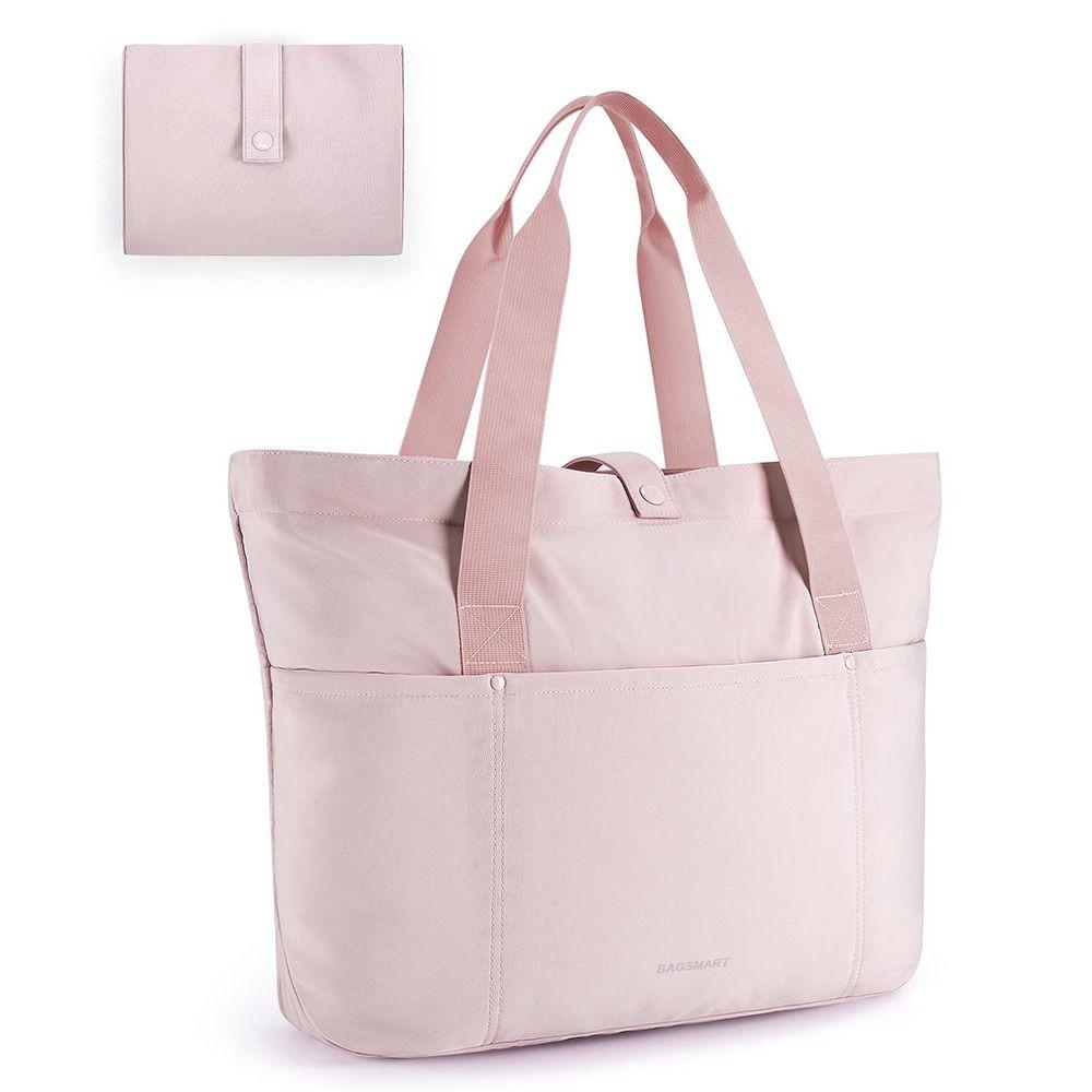 Zipper Foldable Tote Bag Portable Shoulder Handbag Hand-held Large Shoulder Bag  Women