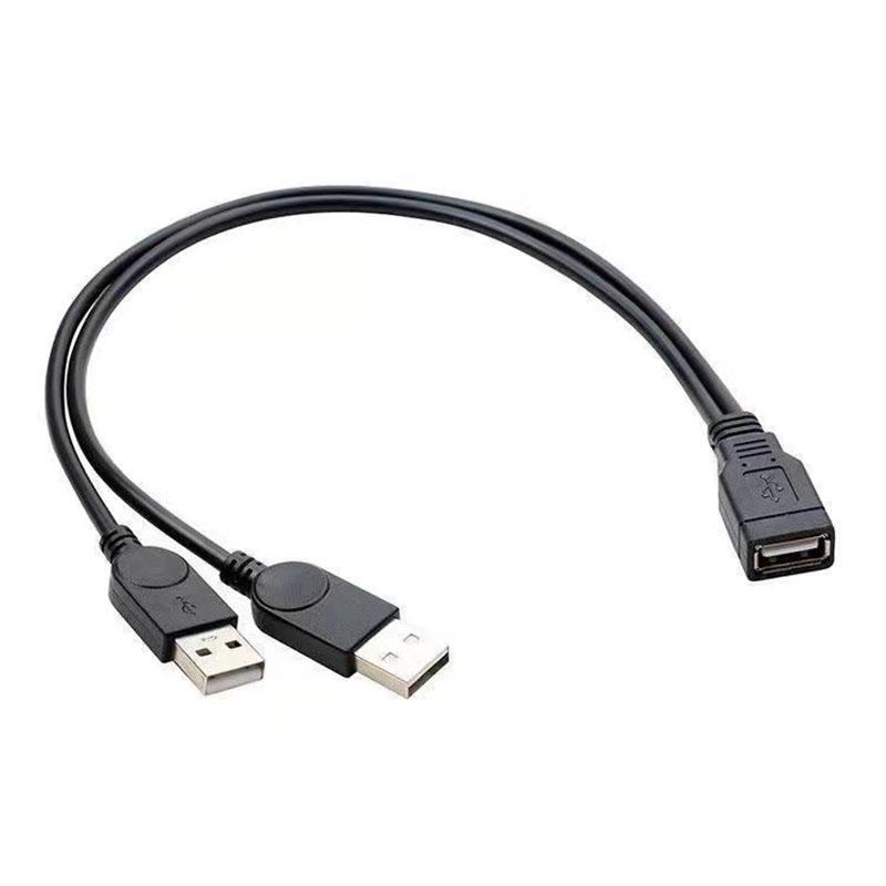 Разветвитель USB-кабеля Передача данных Шнур питания 30 см USB 2.0 Двойной female-male Штекер Провод Конвертер Зарядка Удлинительная линия