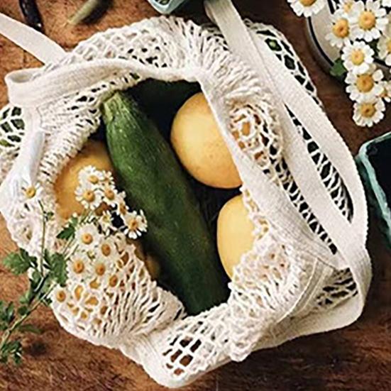 Сумка для покупок Складная Extra Large Вместительная сумка для хранения Легкая хлопковая сетчатая сумка-тоут для продуктов Еды Игрушек Одежды