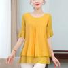 Chiffon Shirt Women Summer Large T-shirt Short Sleeve Solid Loose Top Casual Oversized T-shirt Korean Fashion Clothes for Women Shirts and Blouses