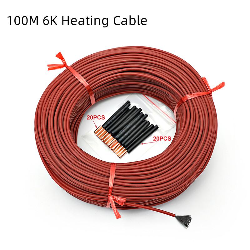 Нагревательный кабель из углеродного волокна 6K, 66 Ом/м, силиконовая резина, теплый провод для распространения электрического одеяла в инкубаторе