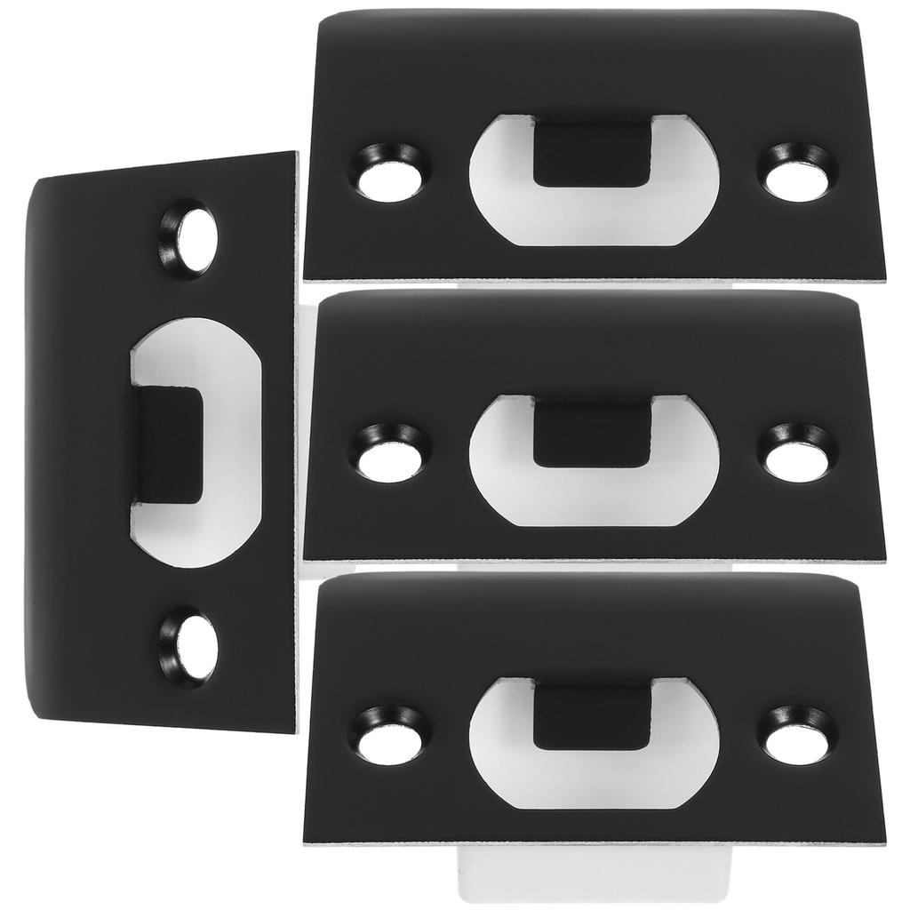 4Sets D-Type Buckle Strike Plates Finish Metal Door Strike Plates Deadbolt Cover Reinforcement for Wooden Doors