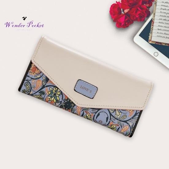 Женский кошелек в форме конверта, винтажный цветочный ромб с принтом, длинный, портативный, из искусственной кожи, большой емкости, с твердым швом, женский кошелек, сексуальная одежда для взрослых