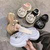 Spring and Summer 2025 New Rhinestone Heightening Hole Shoes Women's Ins Tide Non-slip Thick Sole Two Wear Bag Head Slippers Women's Shoes