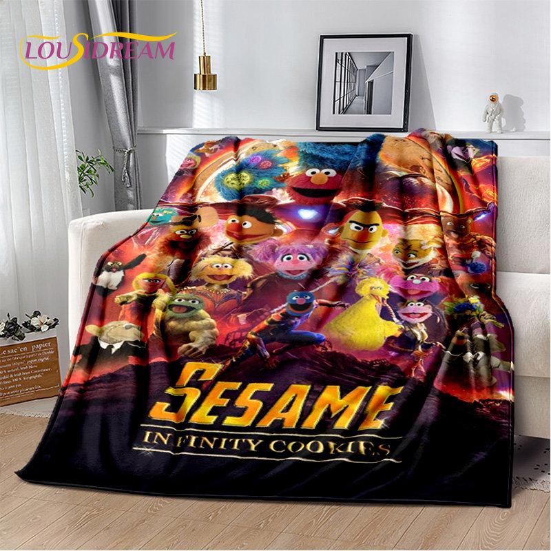 TV Sesame Street Cute Cartoon Soft Plush Blanket,Flannel Blanket Throw Blanket for Living Room Bedroom Bed Sofa Picnic Cover Kid