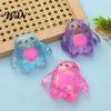 Soft Rubber Stress Ball Slow Rebound Toy, Silicone Relief Squeeze Odorless Pink Heart Bear with Aurora Glitter, Portable Decompression Gift