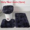 Non Dye Tie Slip Mat Fluffy Plush Bathroom Toilet Seat Cover Carpet 3 Set Piece