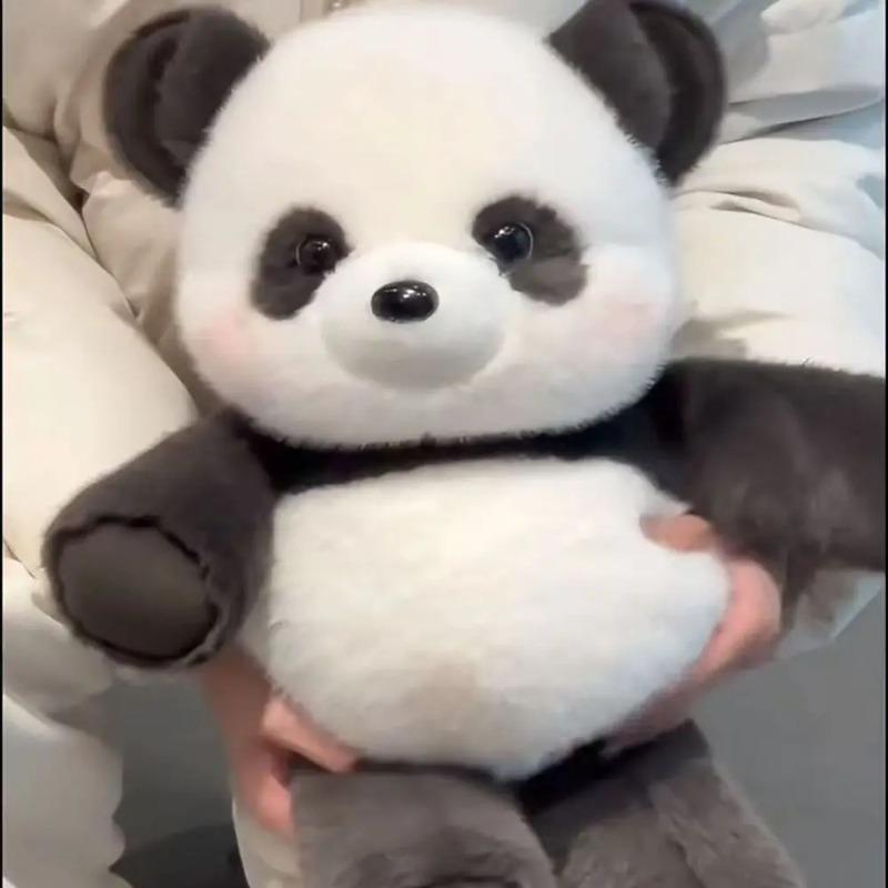 Kawaii Panda Plush Pillow, Fluffy Stuffed Animal, Emotional Support Plush Toy, Cute Doll for Home Decor Christmas Gift